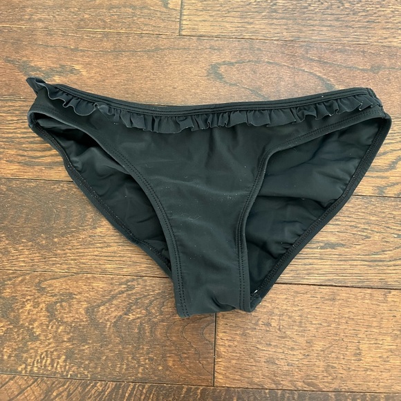 Xhilaration black bathingsuit bikini bottom with frill around - Picture 1 of 5